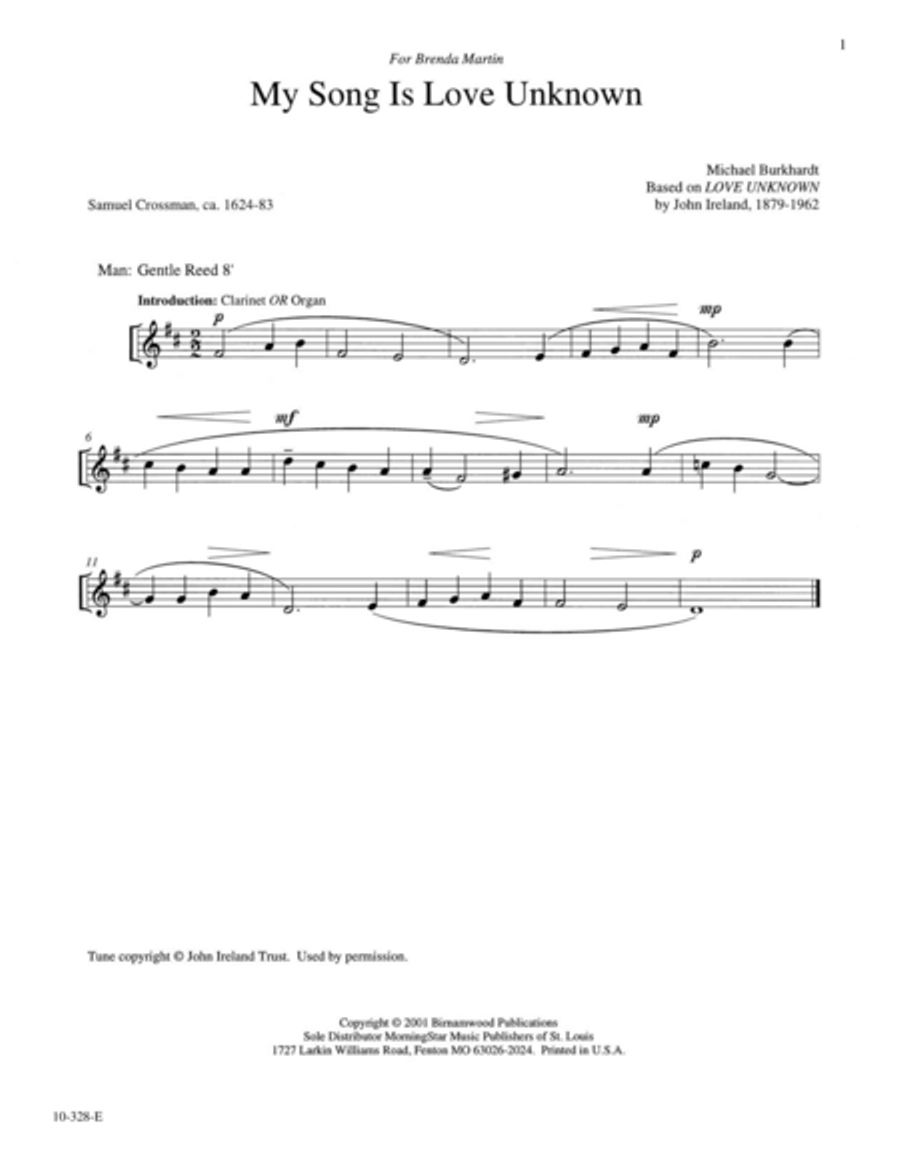 My Song Is Love Unknown (Love Unknown) Choir scores gallery preview page 1