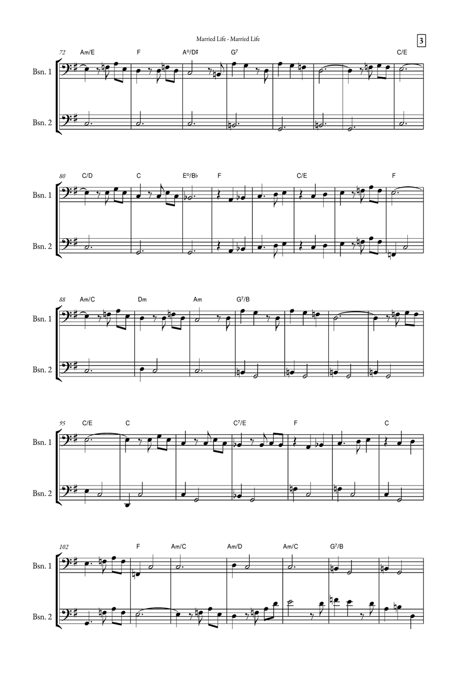 Married Life Woodwind Duet scores gallery preview page 3