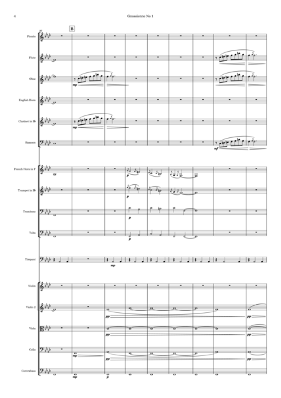 Gnossienne No. 1 Full Orchestra scores gallery preview page 4