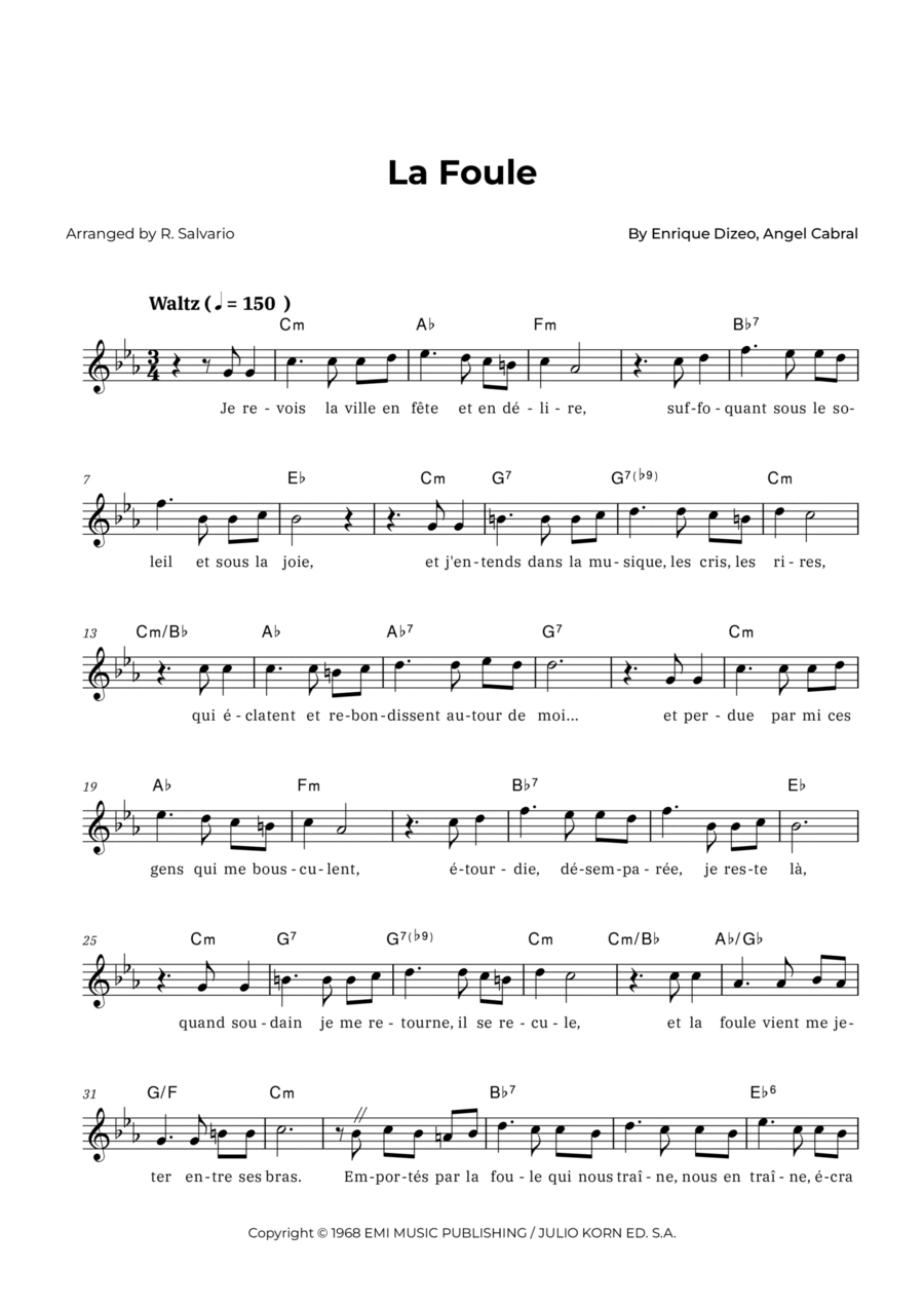 La Foule Piano scores gallery preview page 1