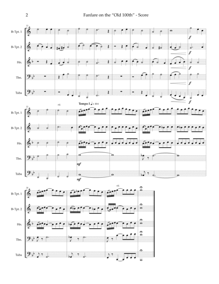 Fanfare on the 'Old Hundredth'" — brass quintet image number null