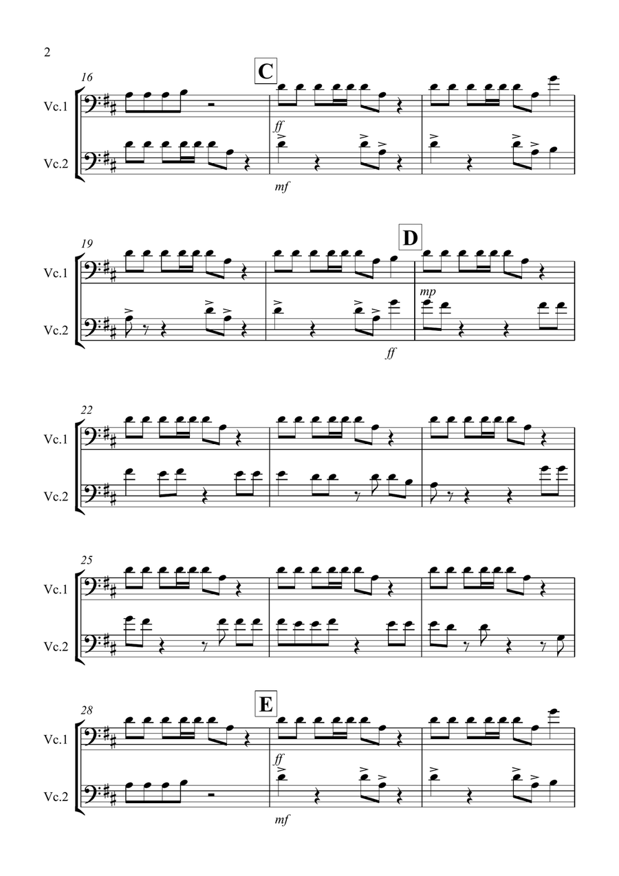 Under Pressure Cello Solo scores gallery preview page 2