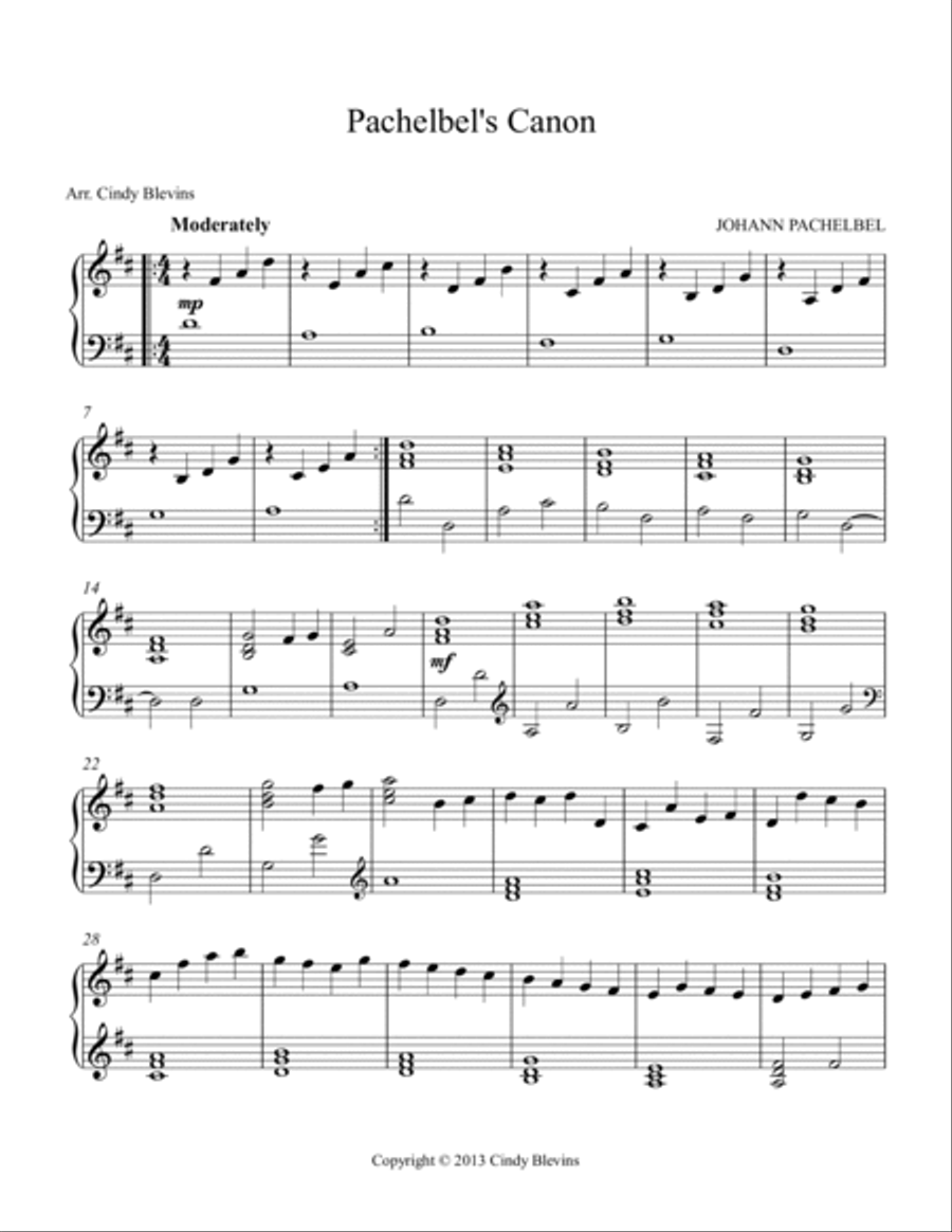 Pachelbel's Canon In D, for Double-Strung Harp Harp scores gallery preview page 2
