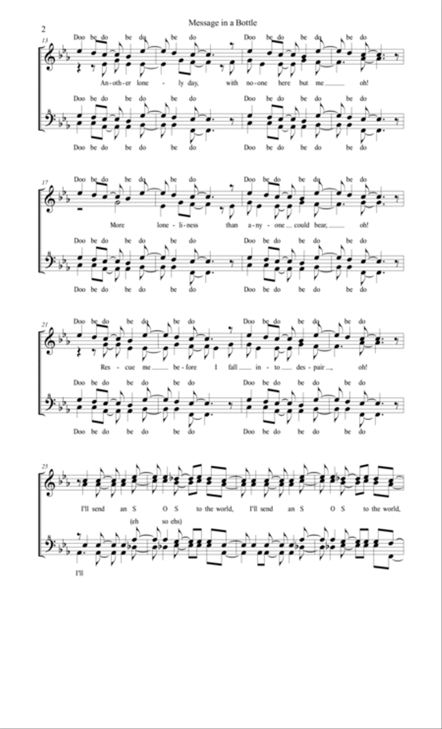 Message In A Bottle SSAA scores gallery preview page 2