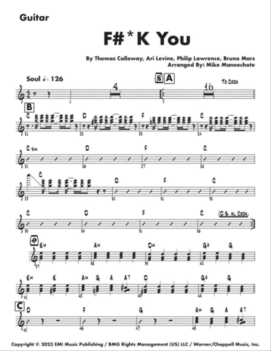 Fuck You Fuck You Bass Guitar scores gallery preview page 5