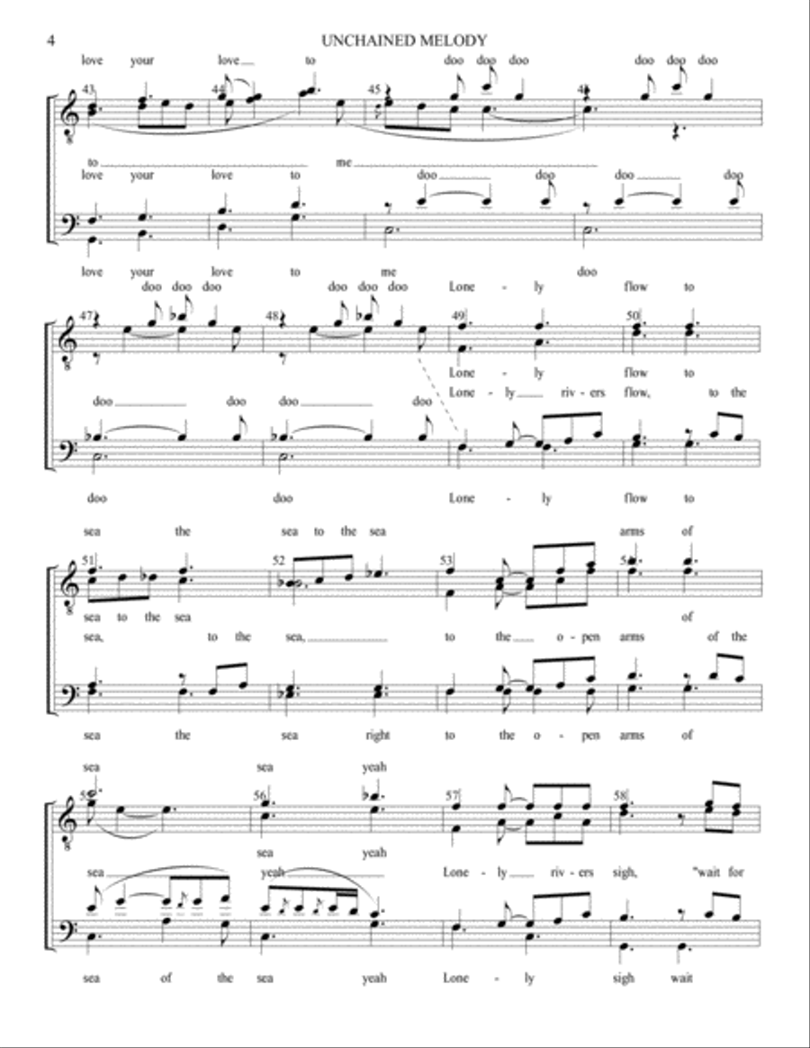 Unchained Melody TTBB scores gallery preview page 4