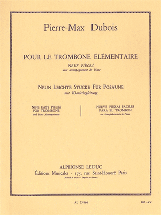 Pour Le Trombone Elementaire (trombone & Piano)