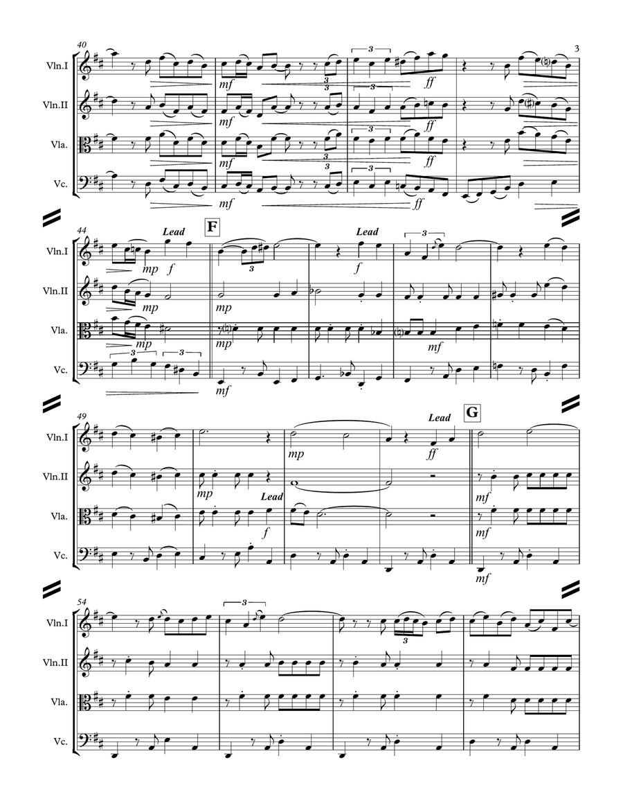 Amapola (for String Quartet) String Quartet scores gallery preview page 4