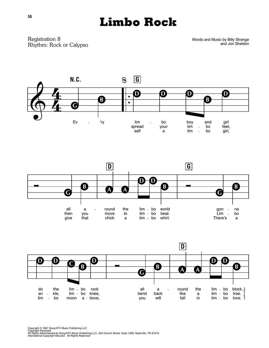 Limbo Rock Electronic Keyboard scores gallery preview page 1
