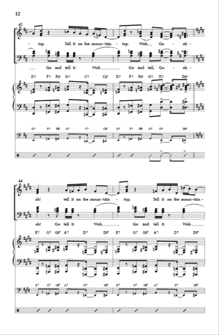 Go Tell It On the Mountain (SATB) 4-Part scores gallery preview page 11