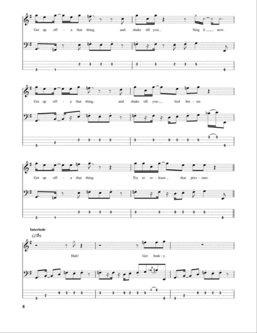 Get Up Offa That Thing Guitar Tablature scores gallery preview page 6