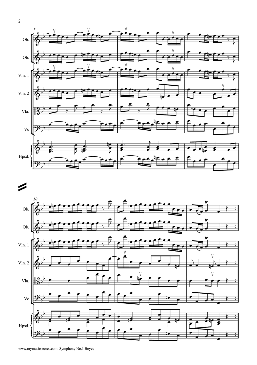 Boyce Symphony No. 1 String Orchestra scores gallery preview page 3