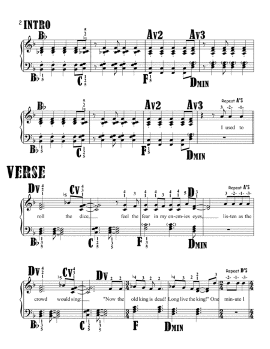 Viva La Vida Easy Piano scores gallery preview page 2