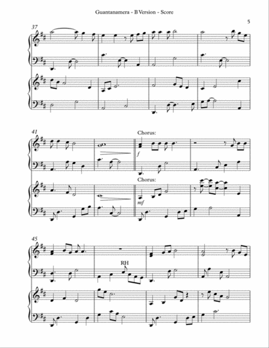 Guantanamera Celtic Harp scores gallery preview page 5