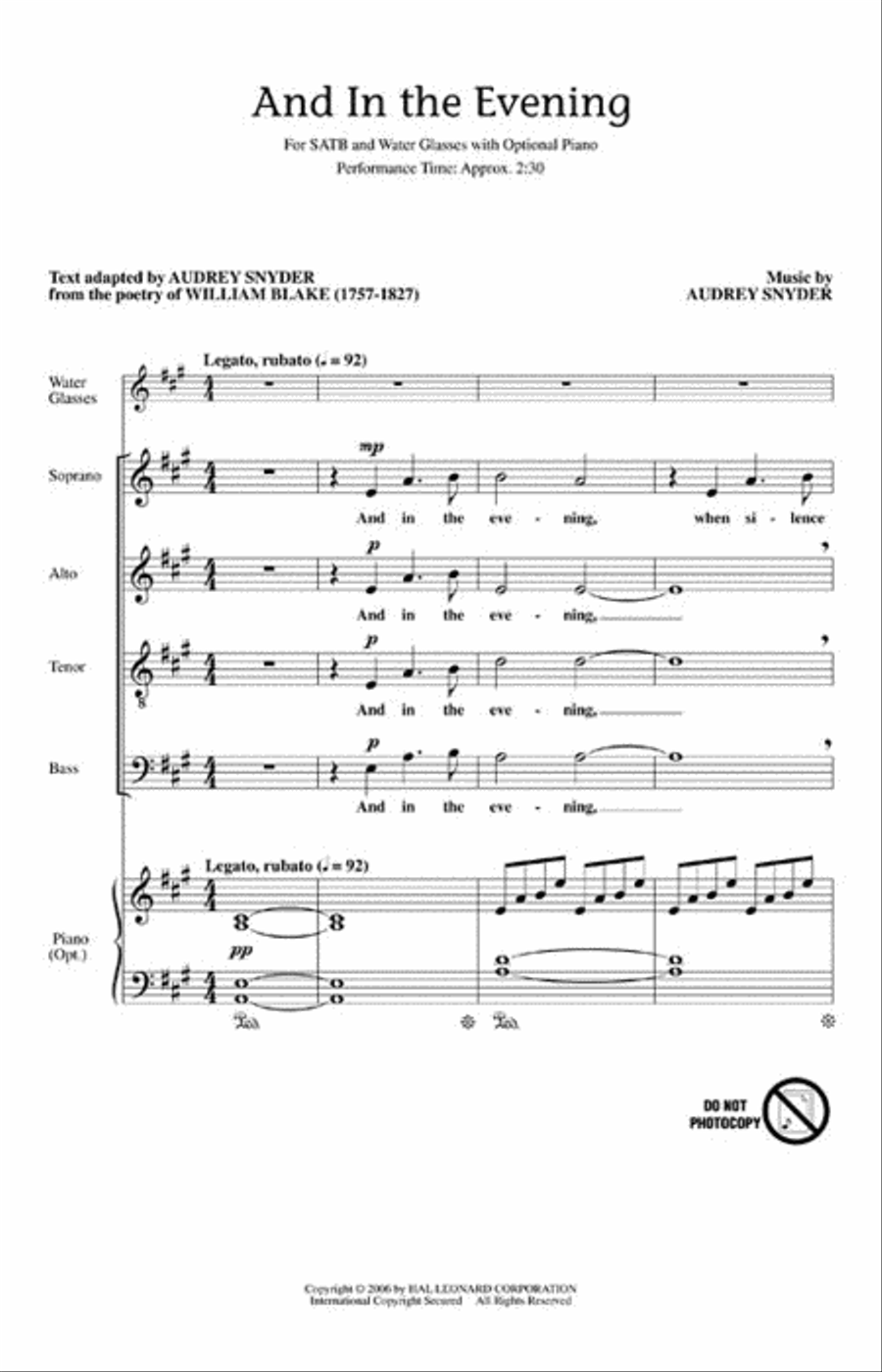 And In The Evening 4-Part scores gallery preview page 2