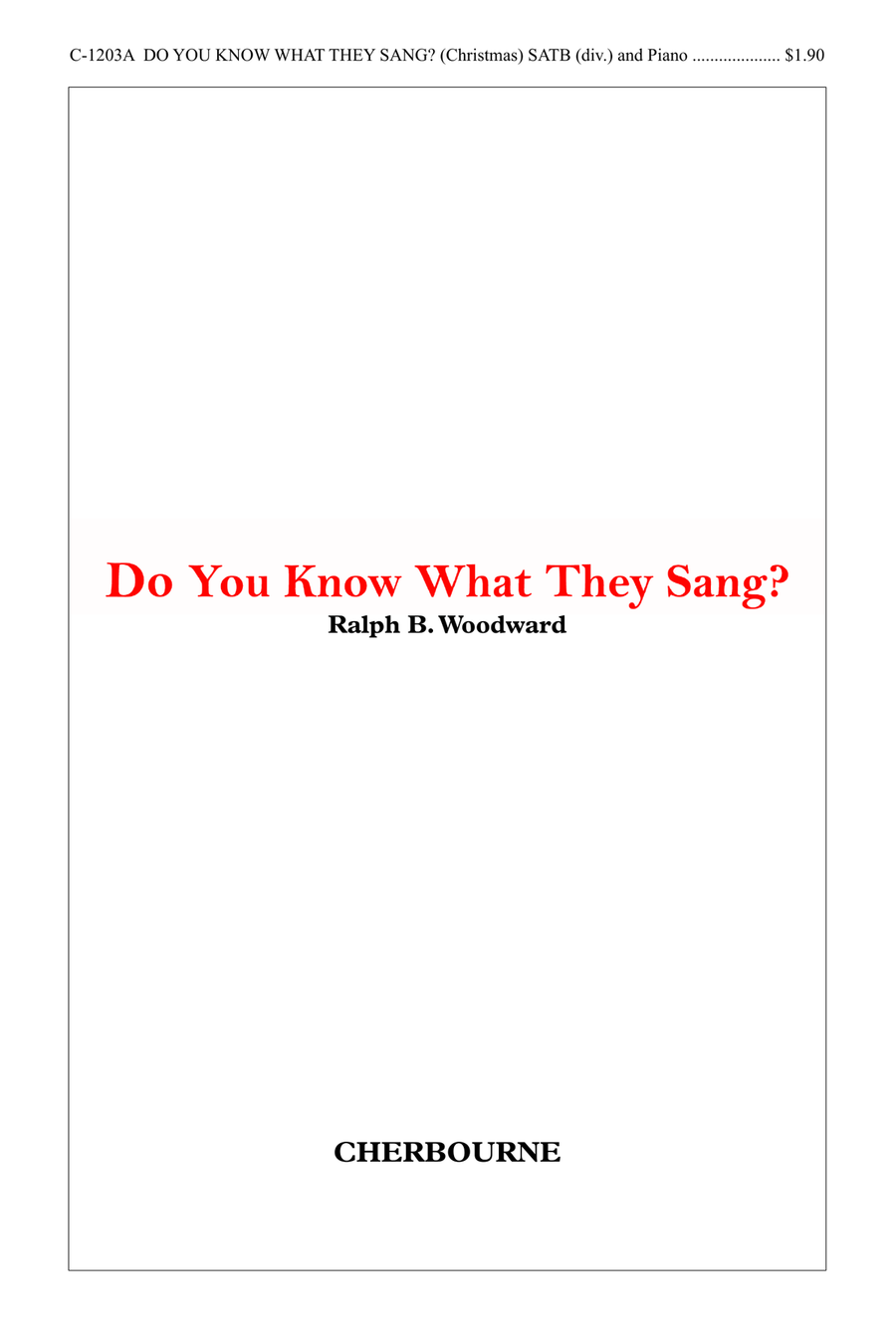 Do You Know What They Sang? 4-Part scores gallery preview page 1