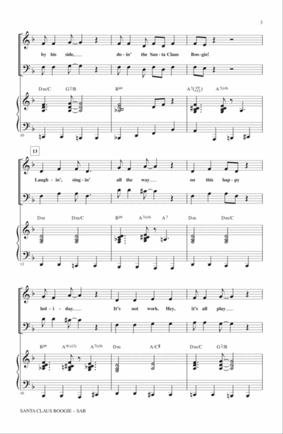 Santa Claus Boogie 3-Part scores gallery preview page 2