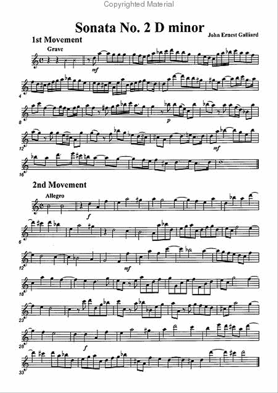 Sonata No. 2 in D minor Alto Recorder scores gallery preview page 2