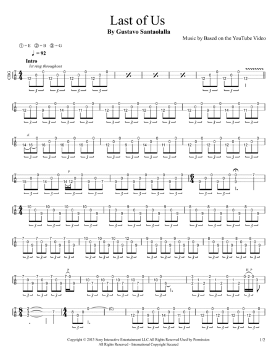 The Last Of Us Guitar Tablature scores gallery preview page 3