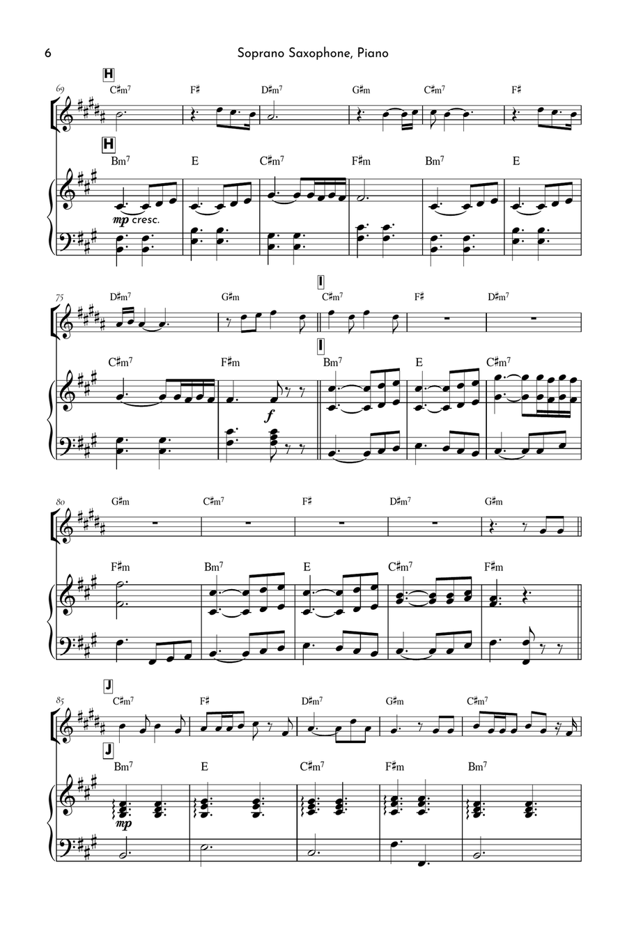 Die With A Smile Soprano Saxophone scores gallery preview page 6