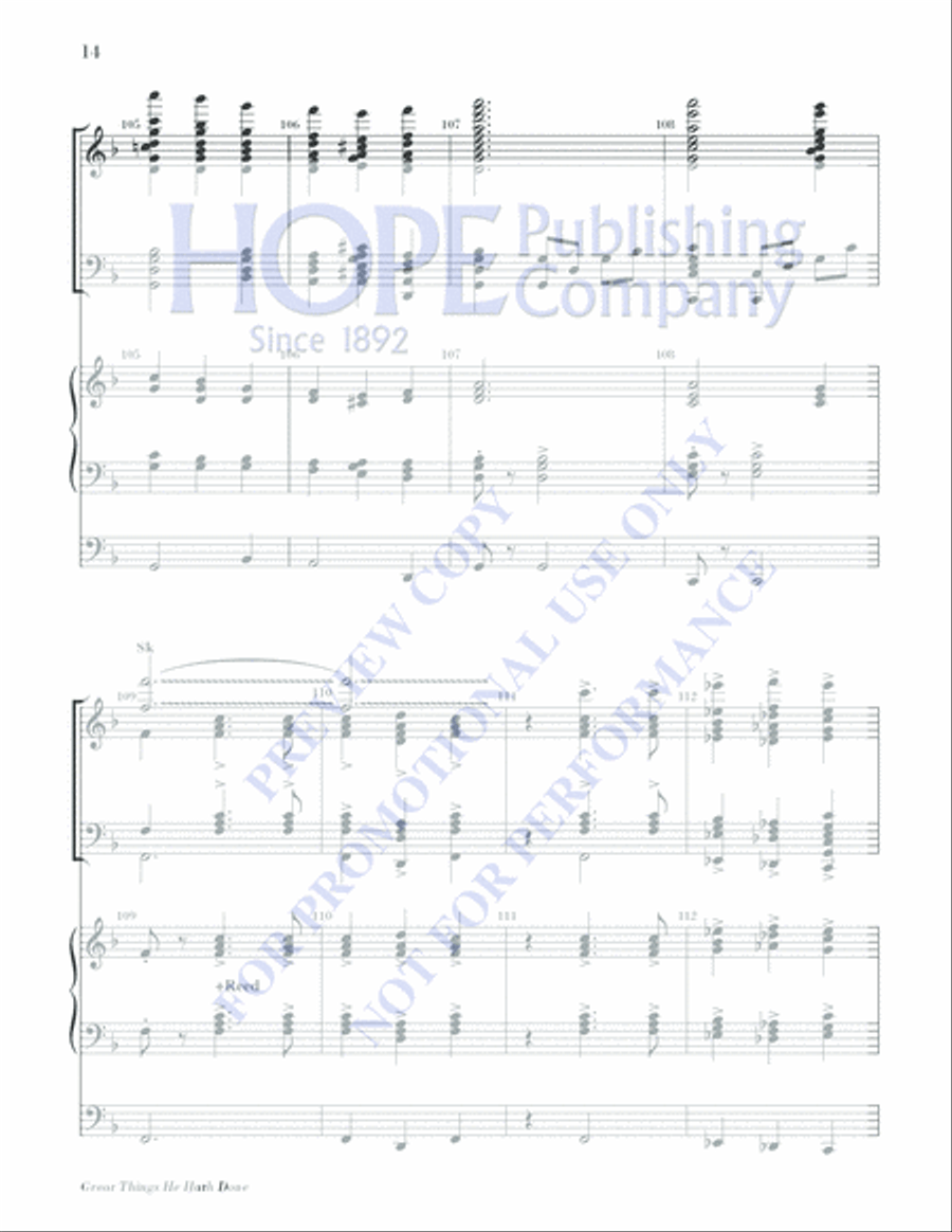 Great Things He Hath Done Handbell Choir scores gallery preview page 14