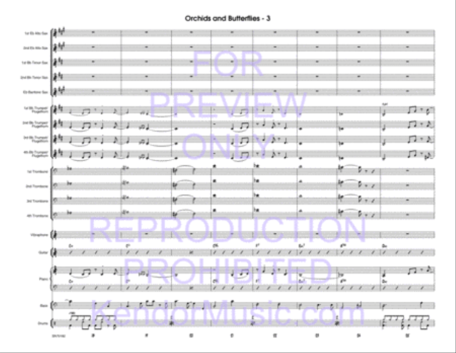 Orchids And Butterflies (Full Score) Jazz Ensemble scores gallery preview page 4