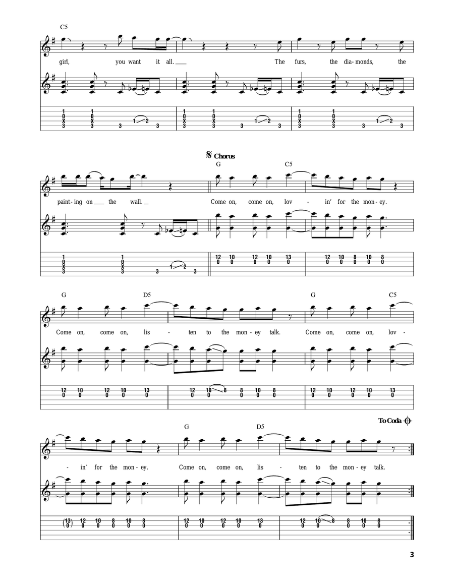Moneytalks Acoustic Guitar scores gallery preview page 3