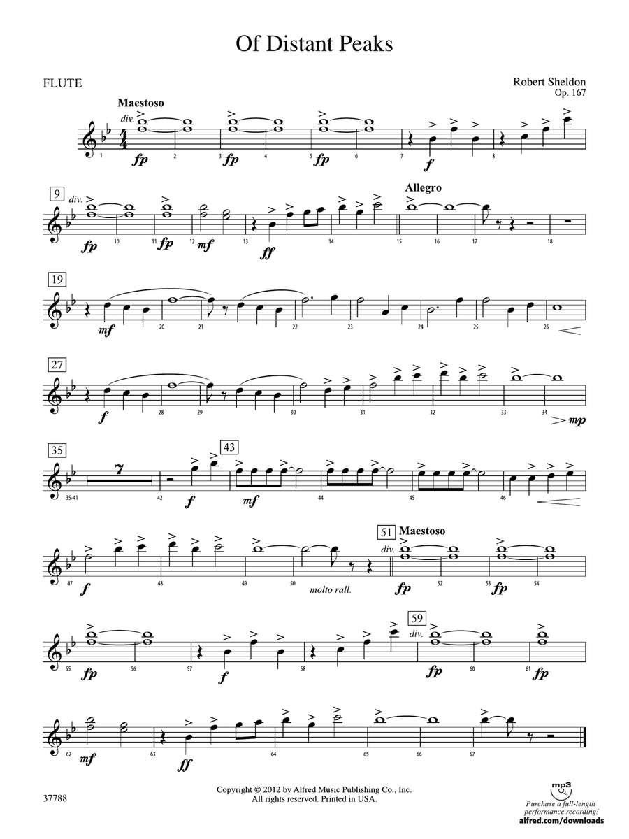Of Distant Peaks: Flute