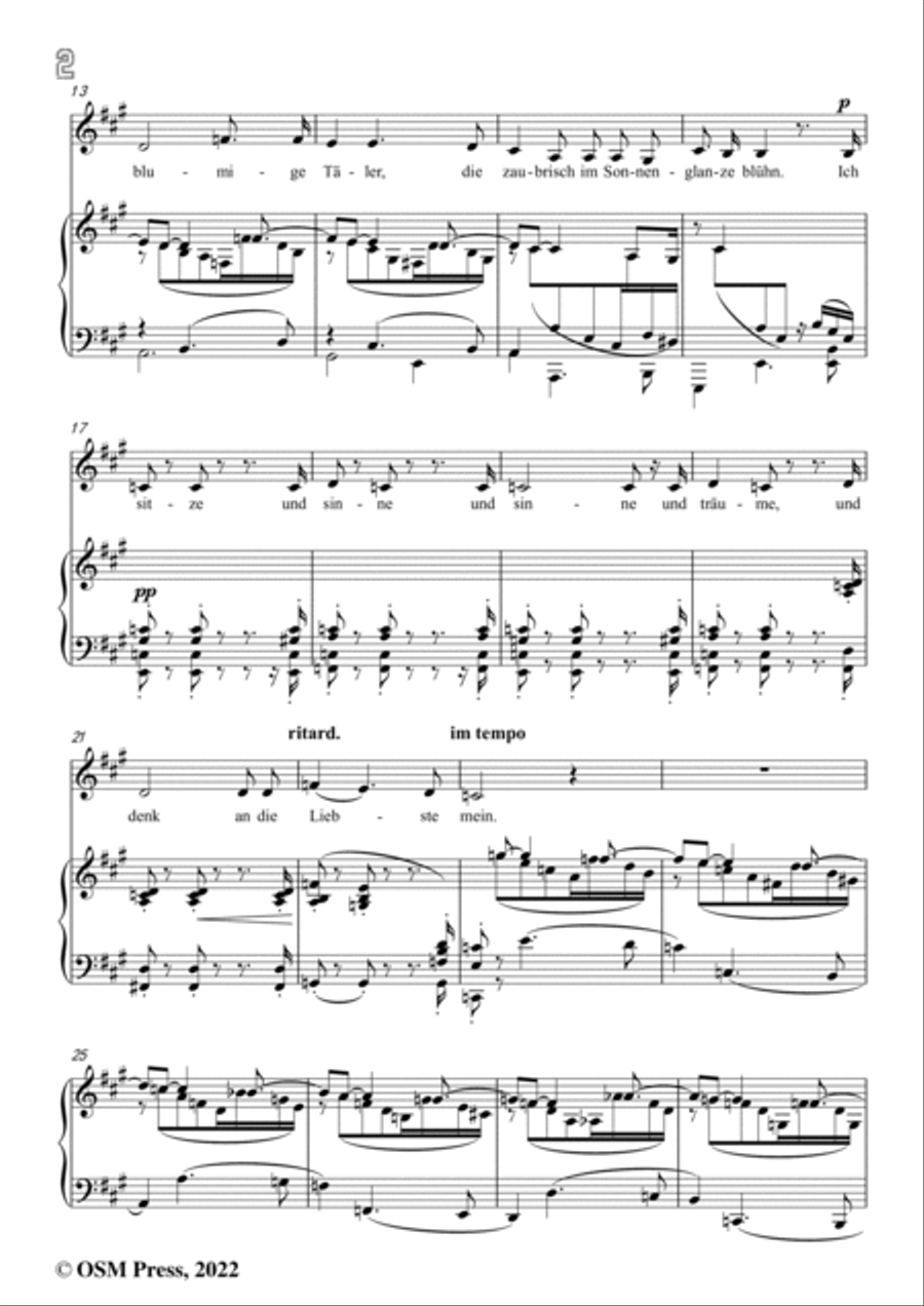 Schumann-Mein Wagen rollet langsam,in A Major,Op.142 No.4 Voice scores gallery preview page 4