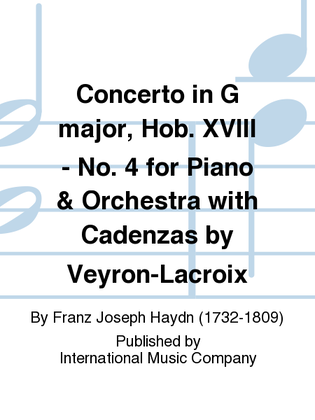 Book cover for Concerto In G Major, Hob. Xviii: No. 4 For Piano & Orchestra With Cadenzas By Veyron-Lacroix