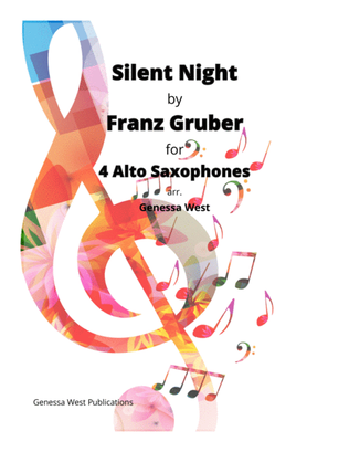 Silent Night For 4 Alto Saxophones
