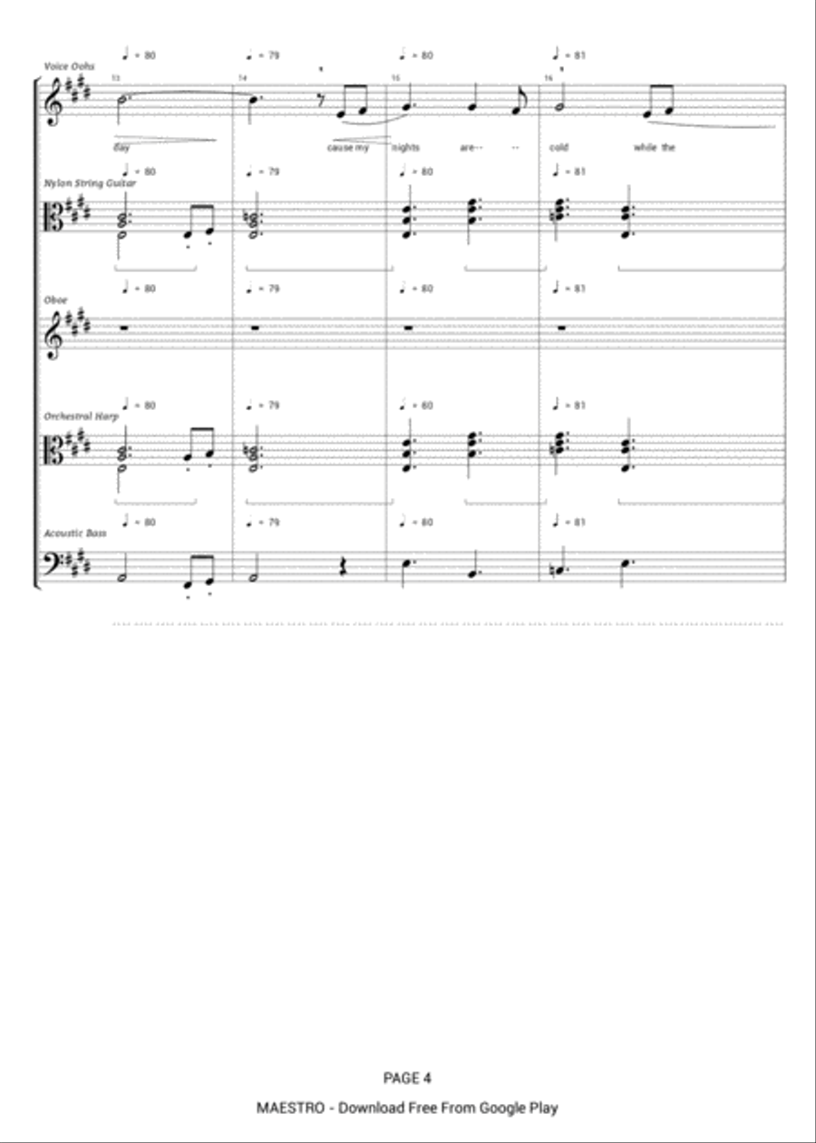 piano arrangement of a song of mine Large Ensemble scores gallery preview page 4