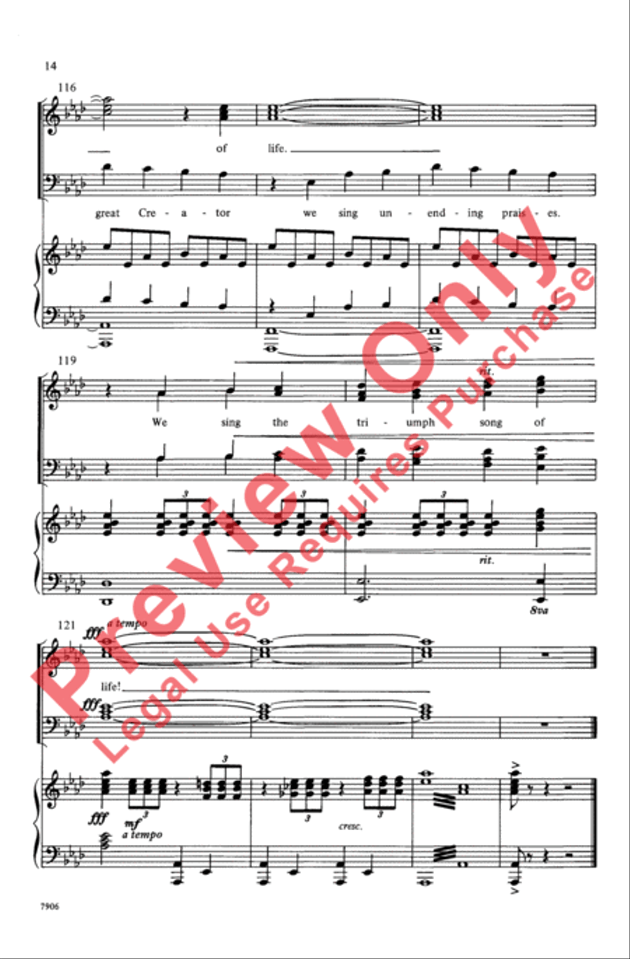 Joyful, Joyful, We Adore Thee 4-Part scores gallery preview page 13