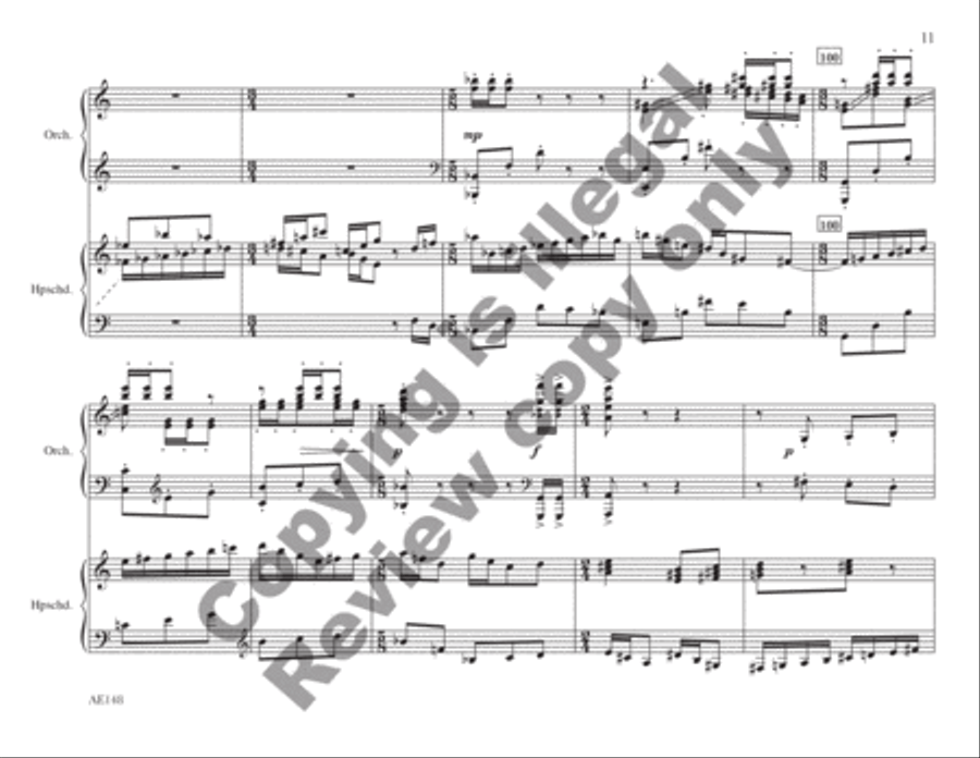 Concerto for Harpsichord and Strings String Orchestra scores gallery preview page 8
