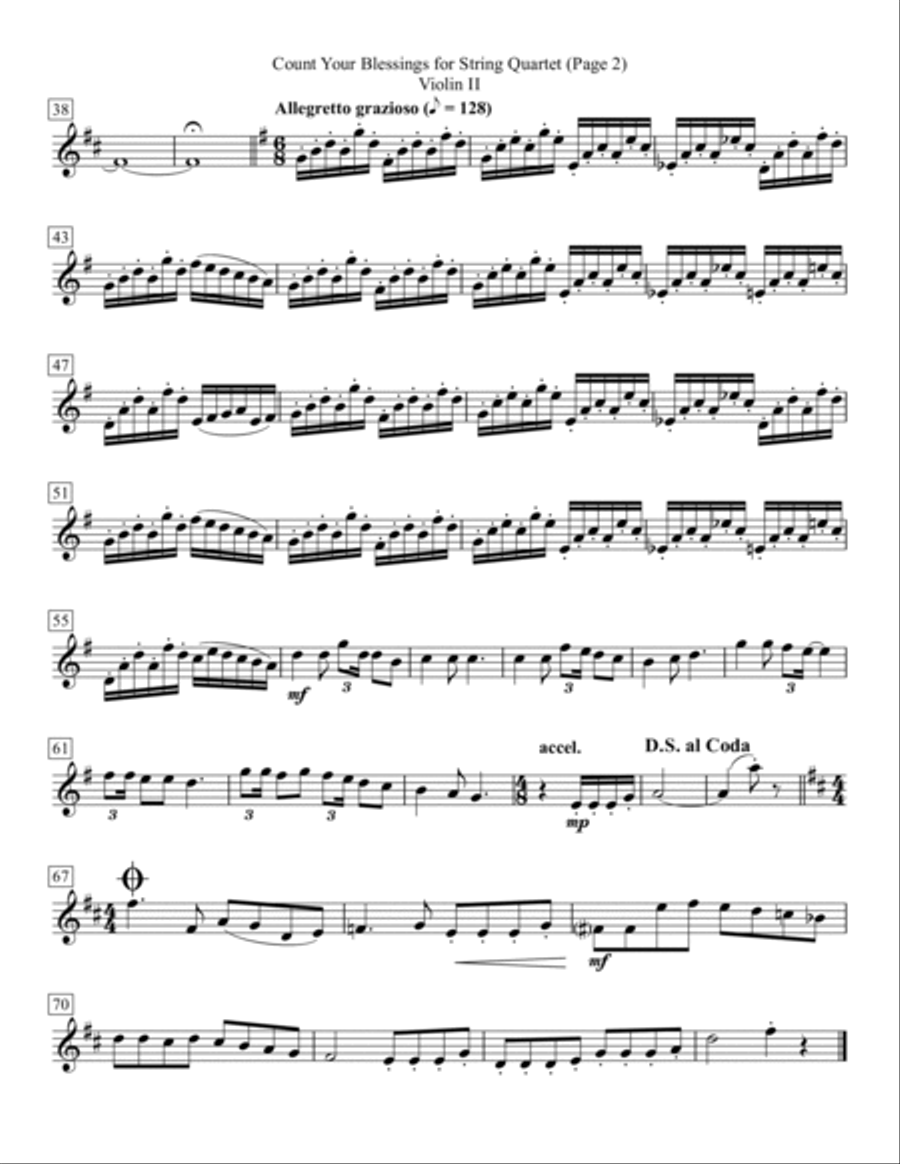 Count Your Blessings for String Quartet String Quartet scores gallery preview page 4
