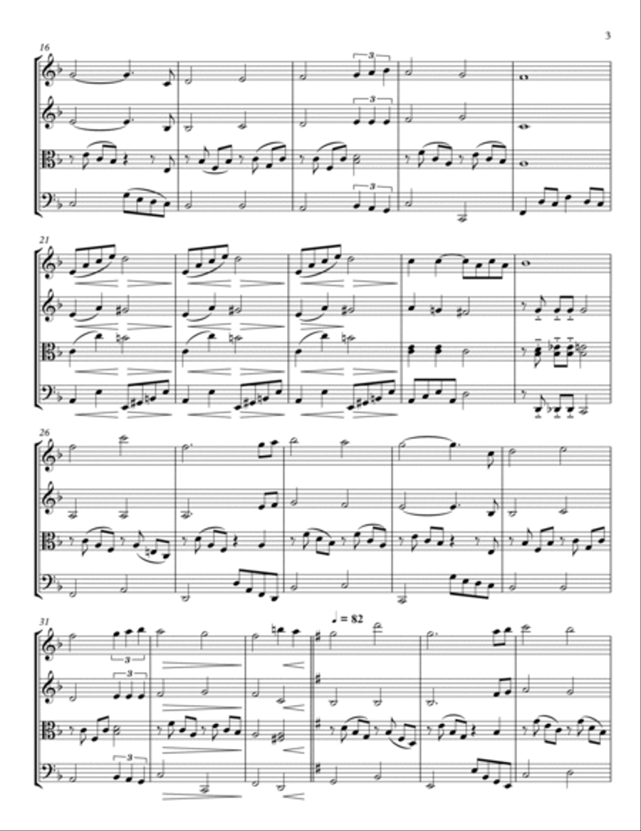 Can't Help Falling In Love String Quartet scores gallery preview page 3
