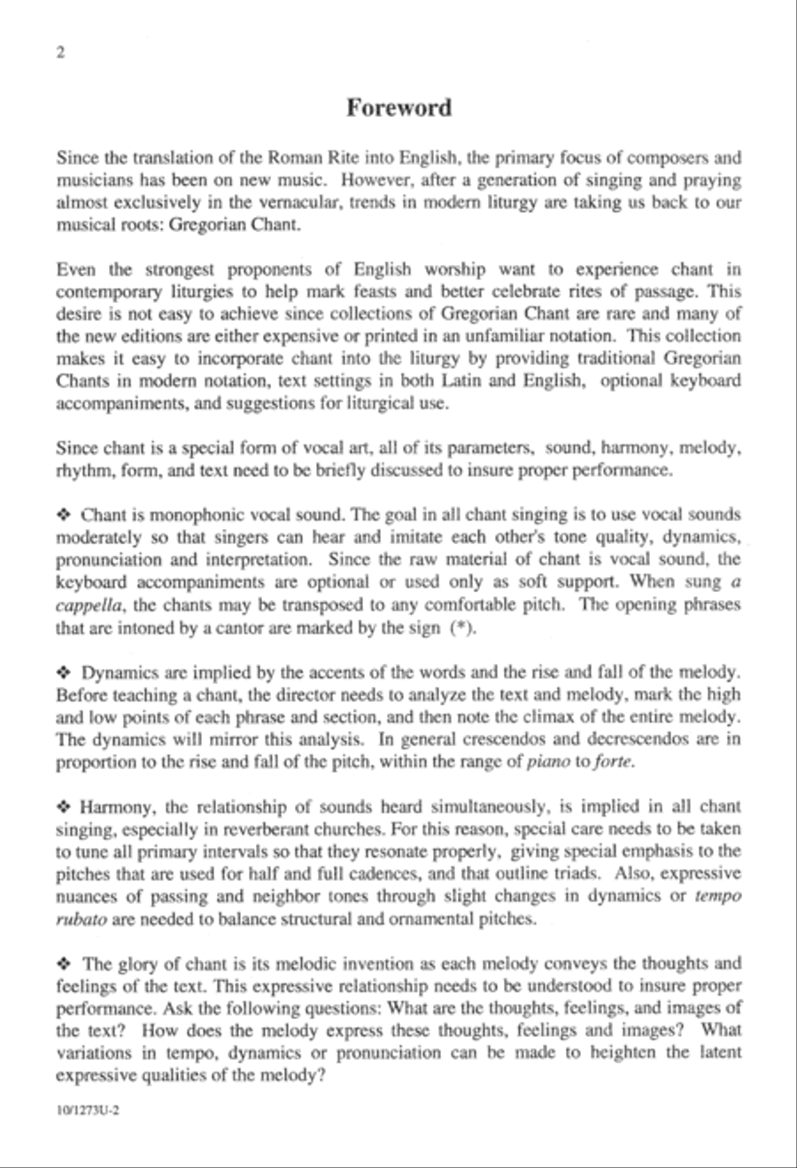 Gregorian Chant Unison Choir scores gallery preview page 2
