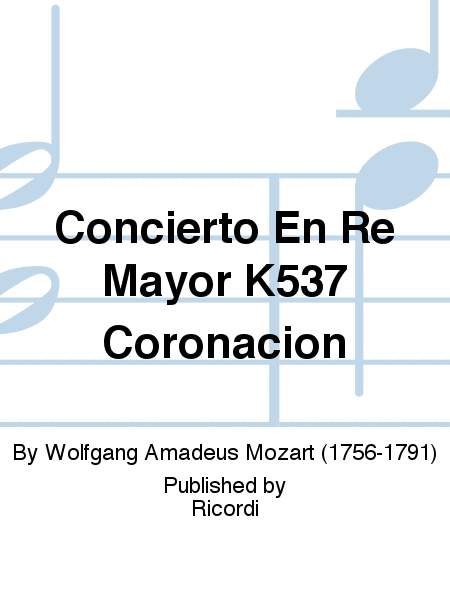 Concierto En Re Mayor K537 Coronacion