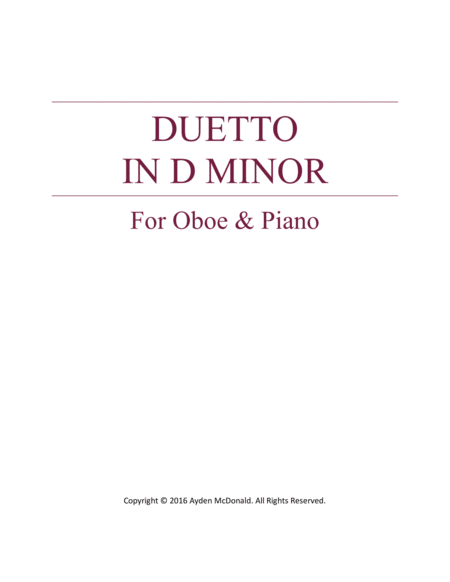 Duetto in D minor