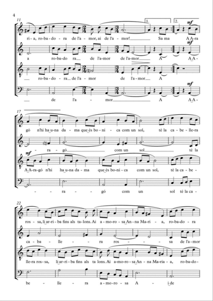 La dama d'Aragó La dama d'Aragó Choir scores gallery preview page 4
