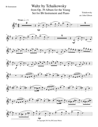 Waltz from "Album for the Young" for Bb Instrument and Piano