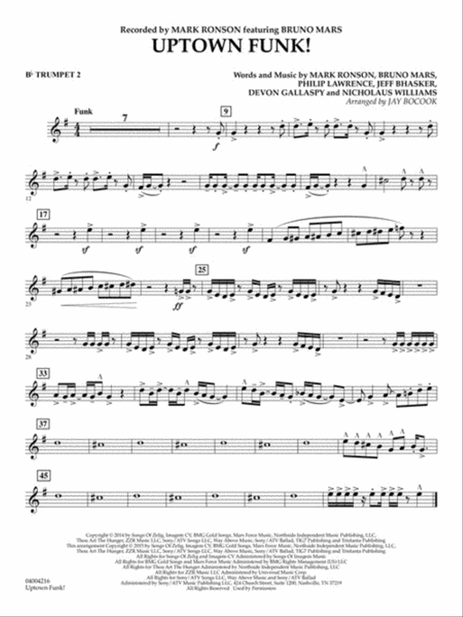 Uptown Funk! Concert Band scores gallery preview page 6