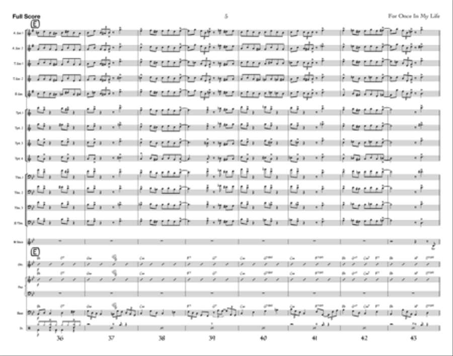 For Once In My Life Jazz Ensemble scores gallery preview page 5