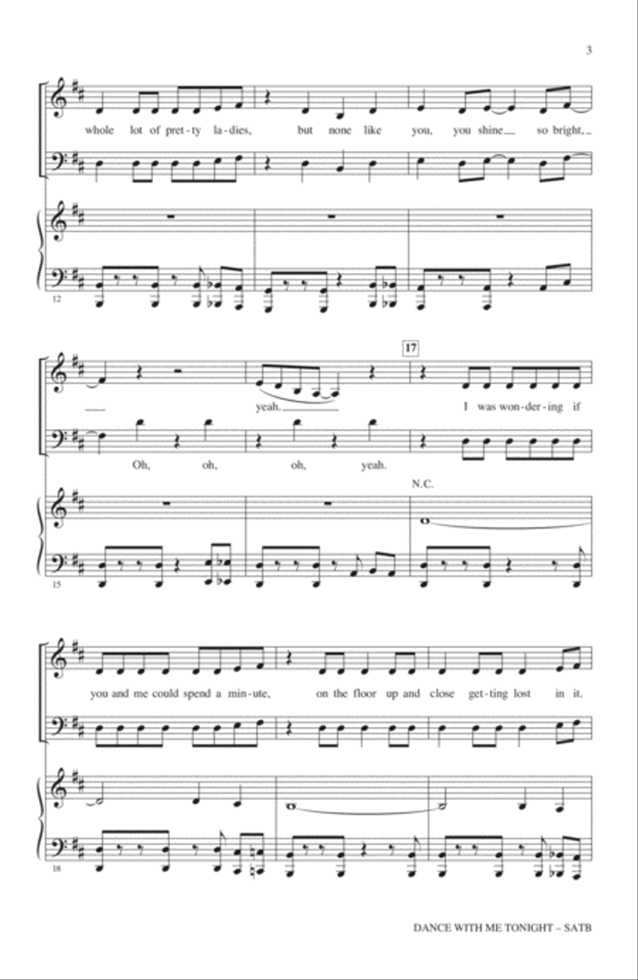 Dance With Me Tonight Dance With Me Tonight 4-Part scores gallery preview page 2