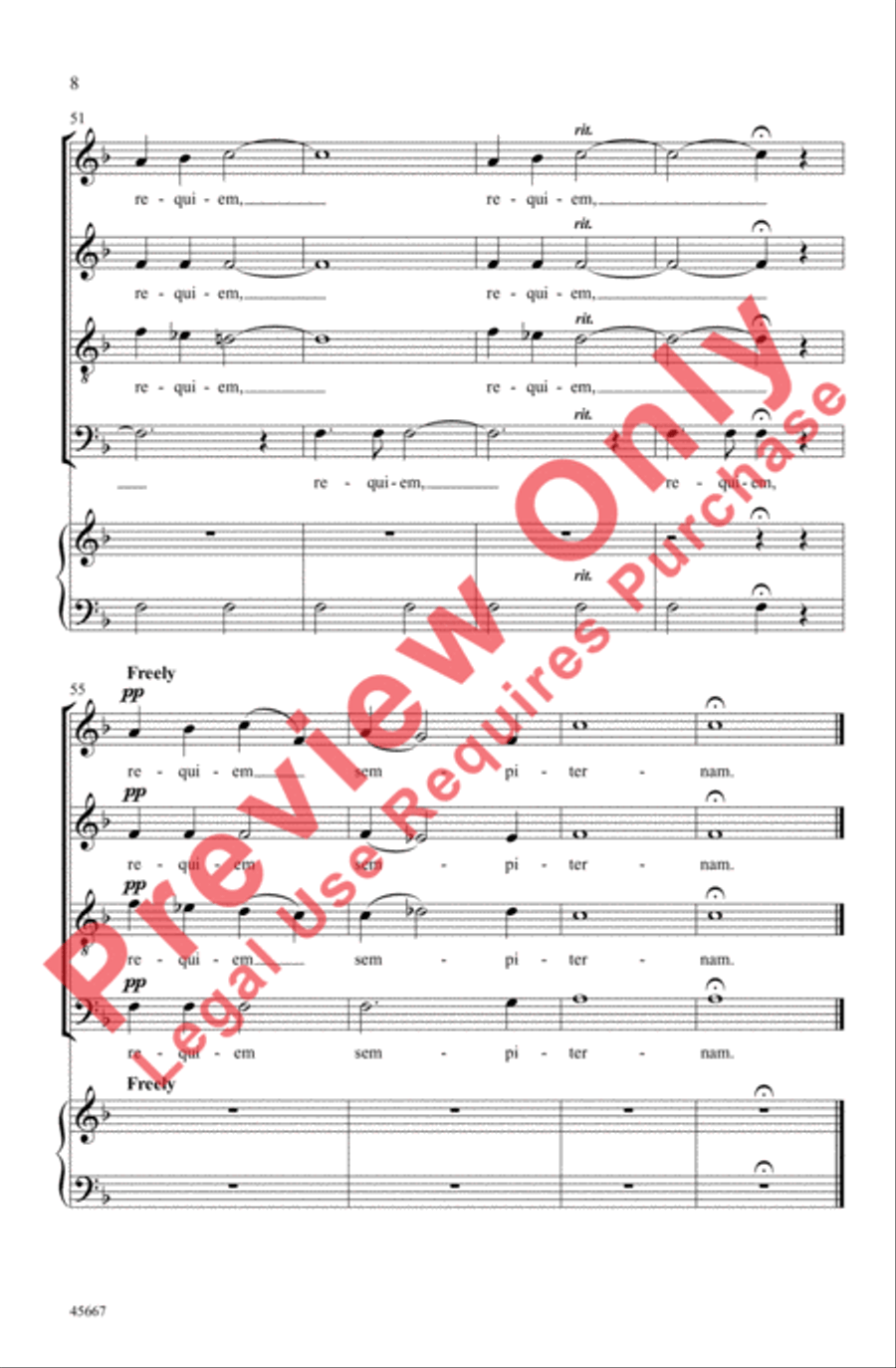 Agnus Dei (Requiem) 4-Part scores gallery preview page 8