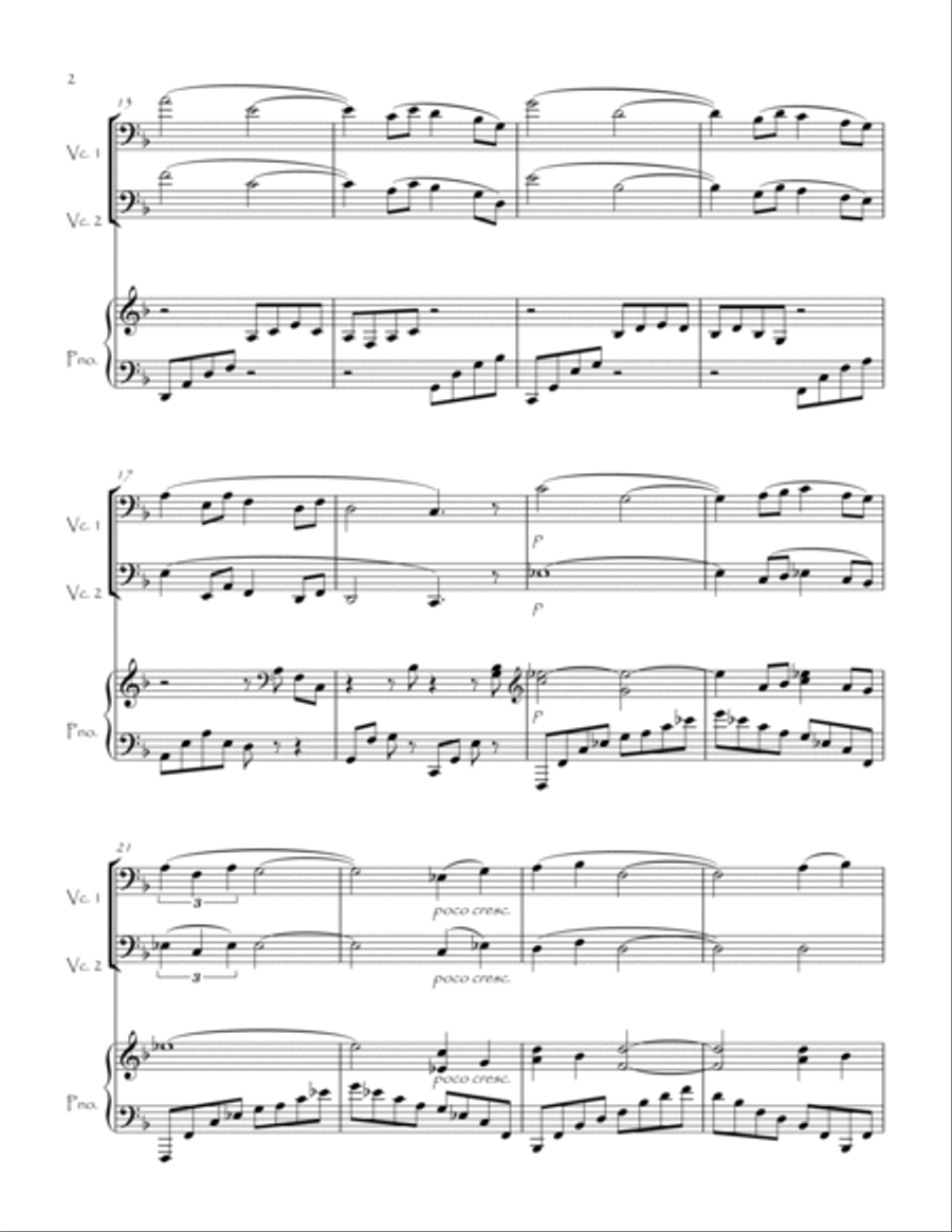Reverie for Cello Duet and Piano String Duet scores gallery preview page 3