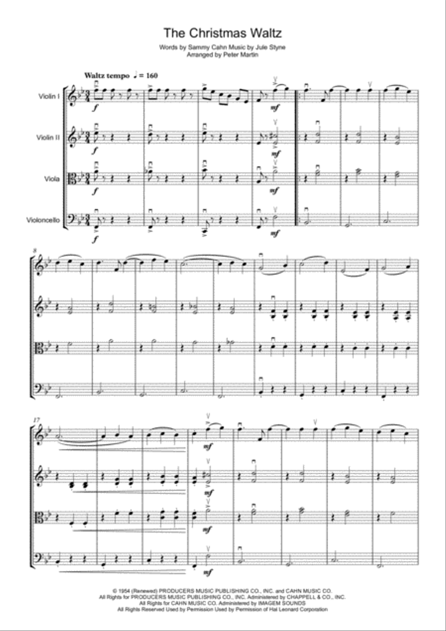 The Christmas Waltz String Quartet scores gallery preview page 3