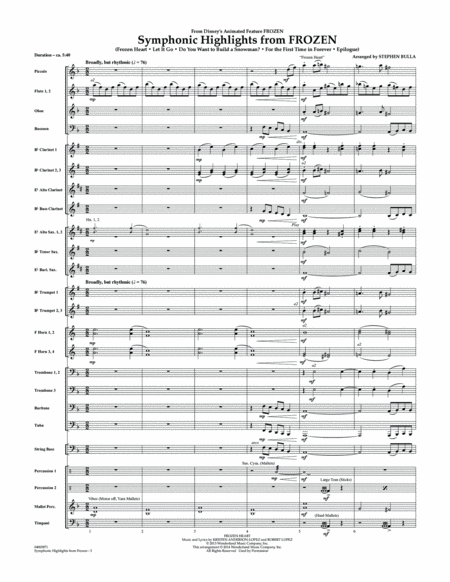 Symphonic Highlights from Frozen - Conductor Score (Full Score)