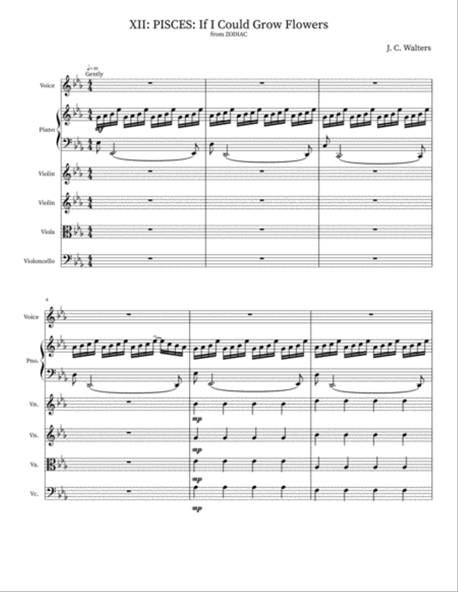 Pisces: If I Could Grow Flowers Chamber Orchestra scores gallery preview page 1