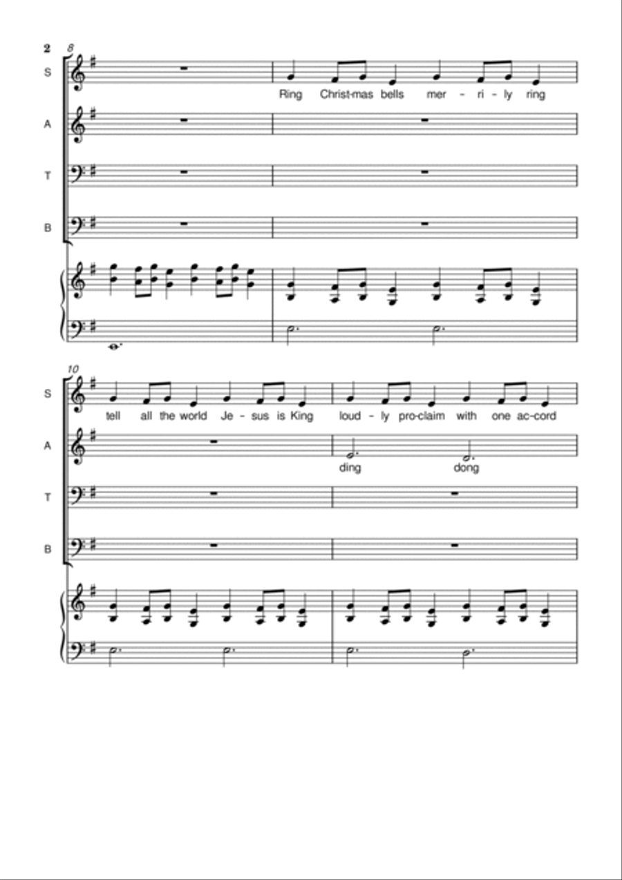 Ring Christmas Bells (Schedryk) - Mixed Choir - SATB - Arr. Forevergreens Music 4-Part scores gallery preview page 2